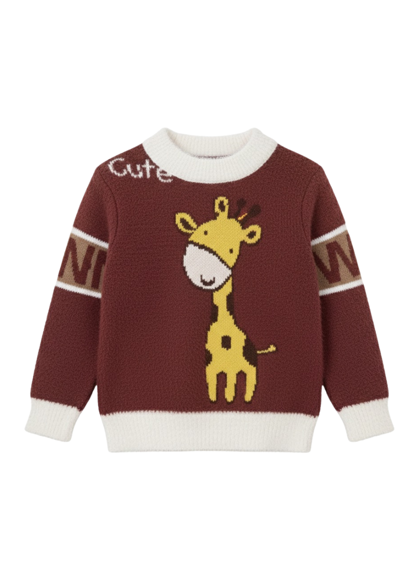 Hair Red Fur Winter Sweater for Kids