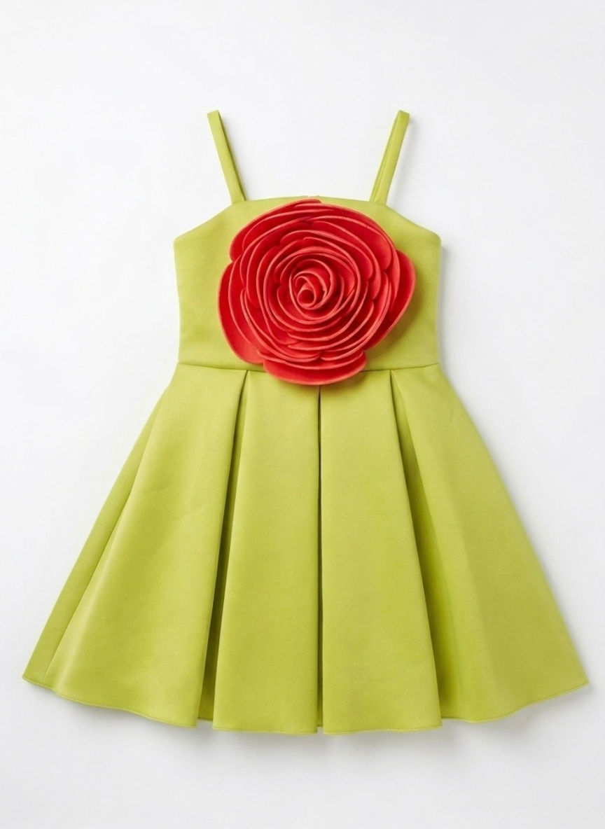Green Floral Party Dress (5 Years)