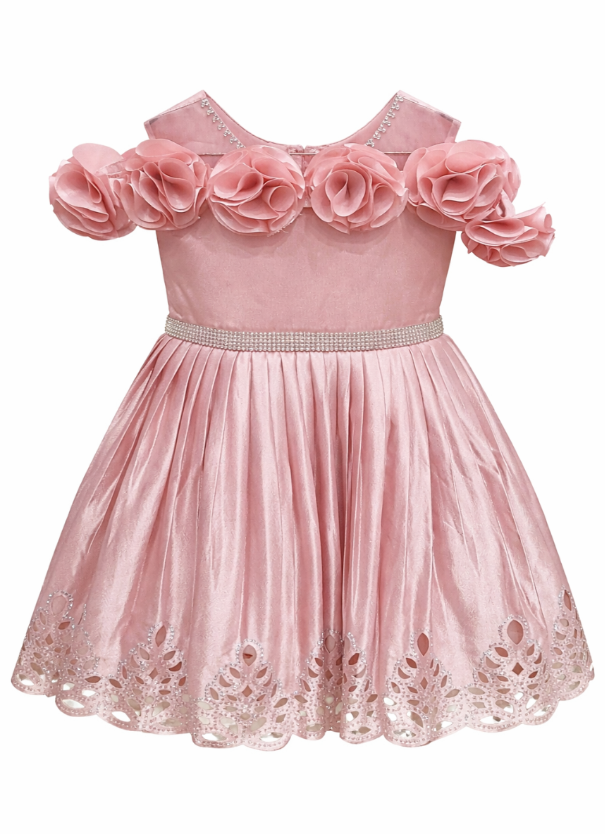Pink Floral Party Dress (5–7 Years)