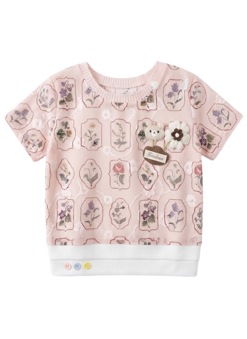 Pink & White Kids T-Shirt (5–11 Years)