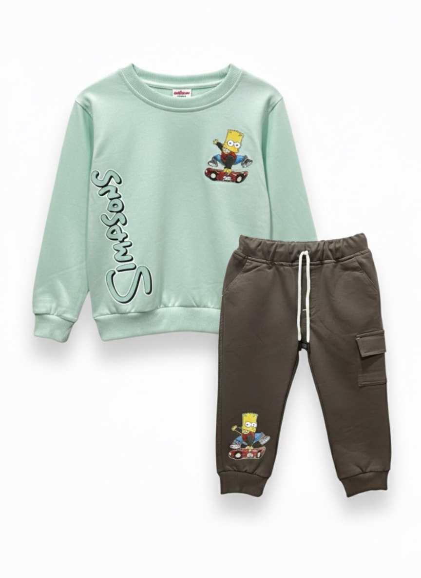 Boys Cartoon Cotton Blend Co-Ord Set