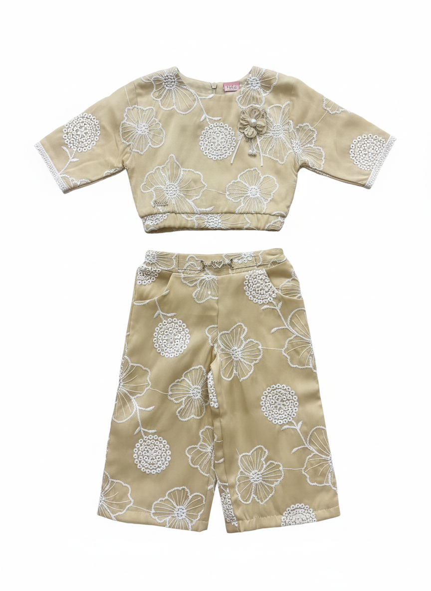 Yellow Embroidered Co-Ord Set