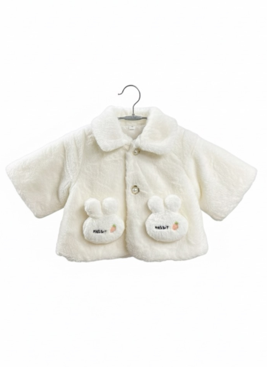 Rabbit White Fur Winter Jacket for Babies