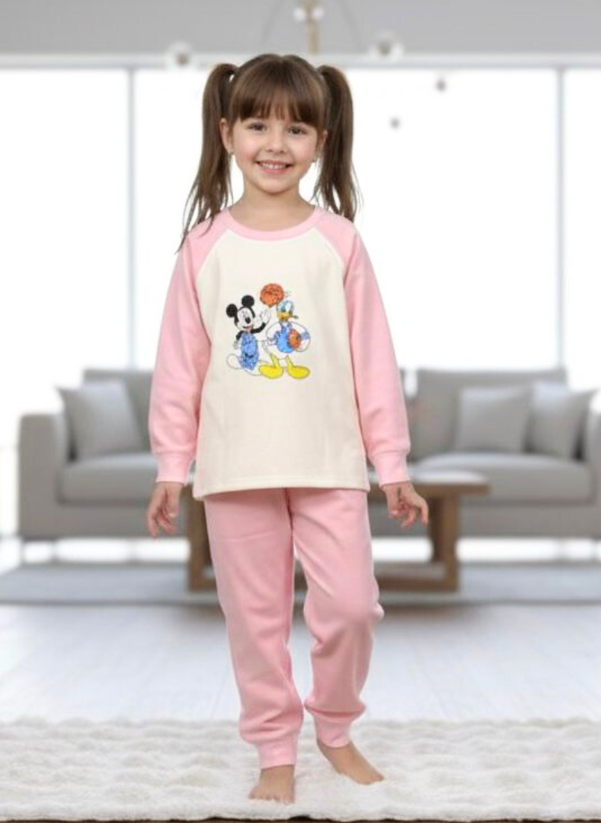 Mickey Mouse Pink Fleece Co-Ord Set for Kids