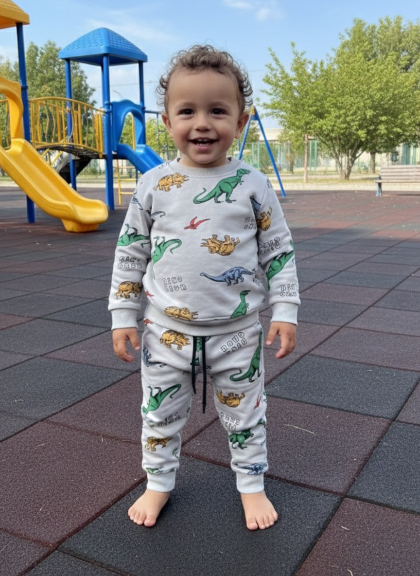 Boys Dinosaur Print Fleece Co-Ord Set