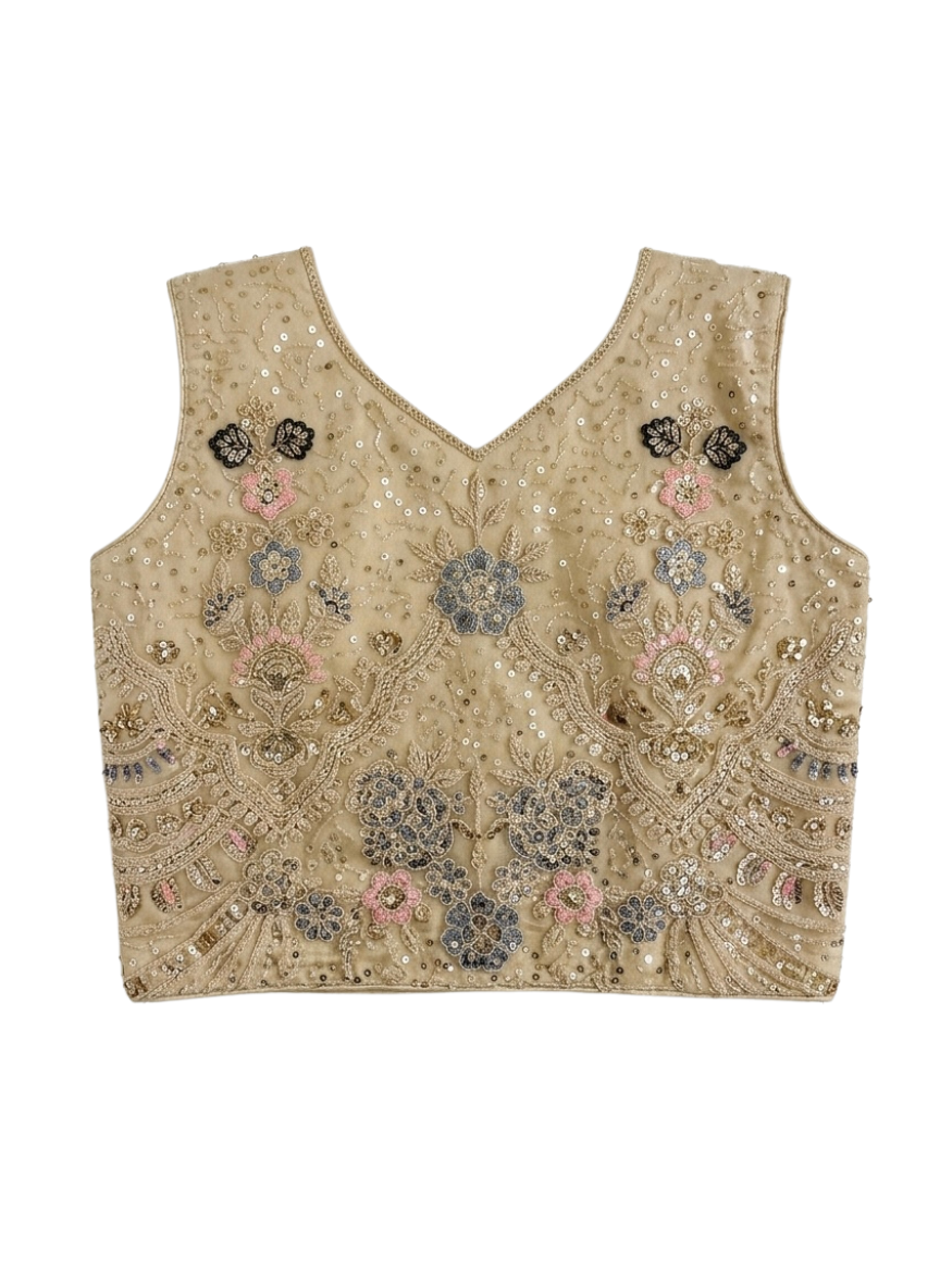 Peacock Net Lehenga Set (5–9 Years)