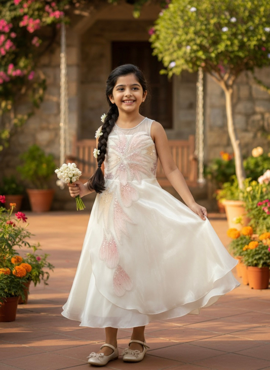 Crème Party Gown (4–8 Years)