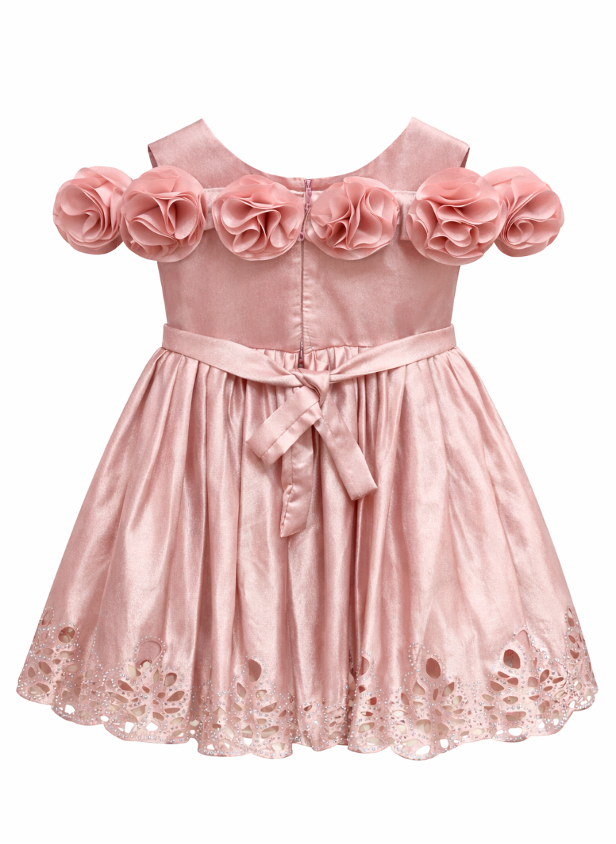 Pink Floral Party Dress (5–7 Years)