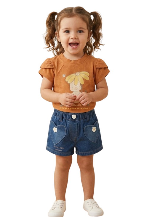Orange T-Shirt & Shorts Set (0–3 Years)