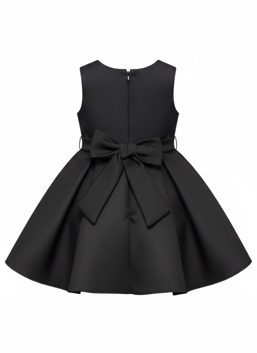Black Floral Party Dress (1–4 Years)