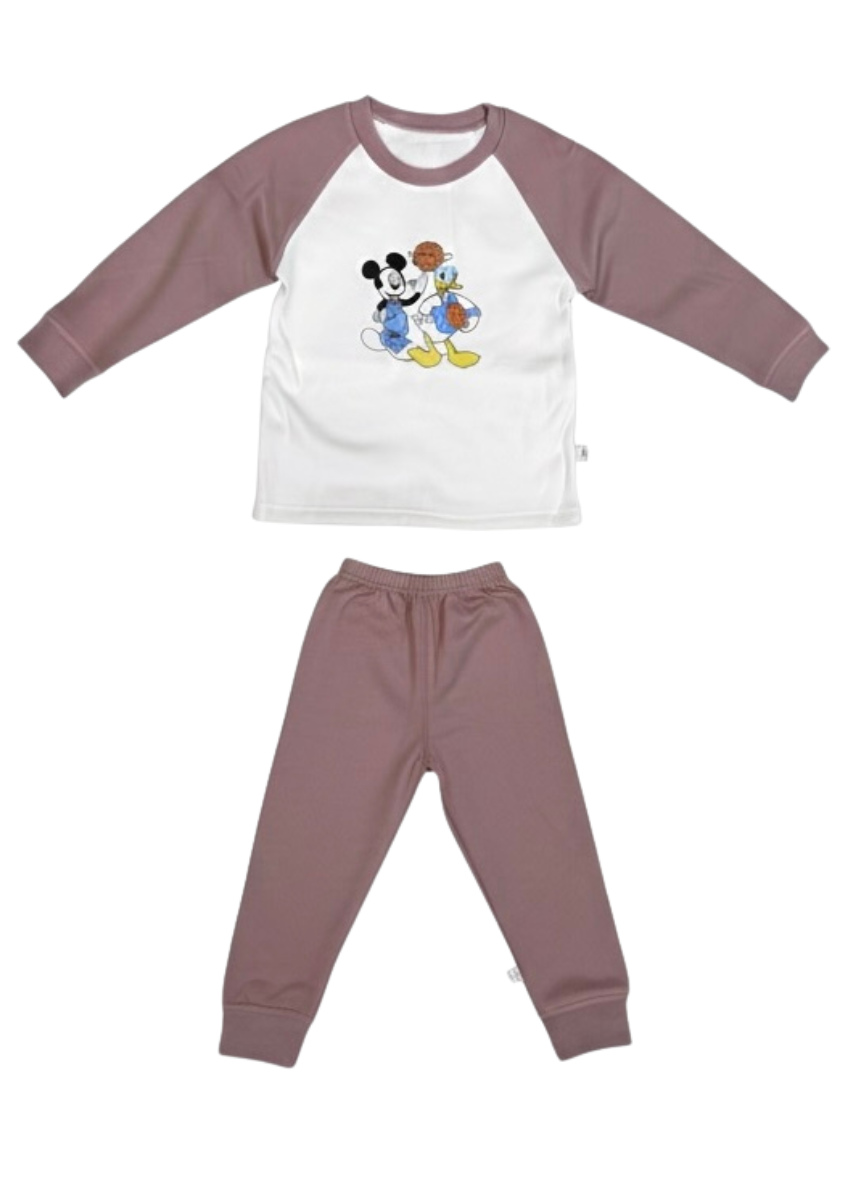 Mickey Mouse Dark Pink Fleece Co-Ord Set for Kids