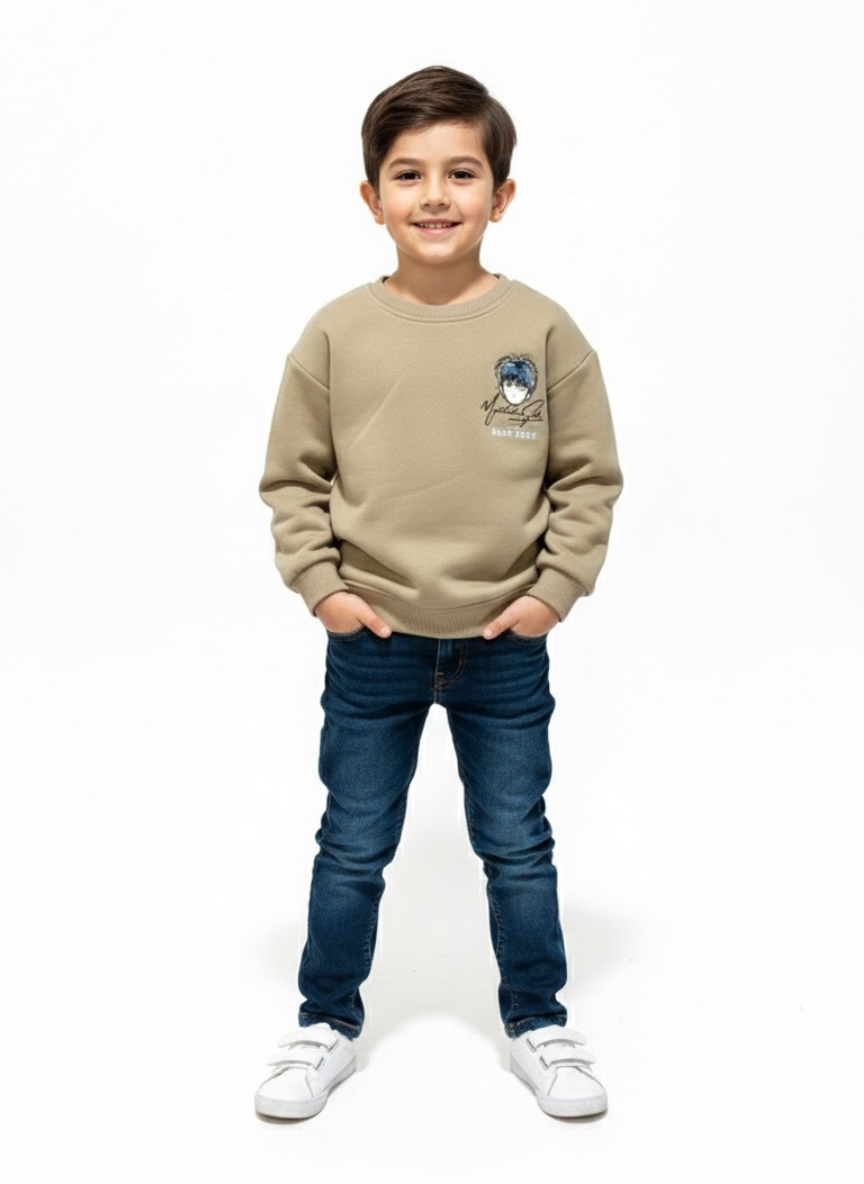 Boys Brown Fleece Sweatshirt