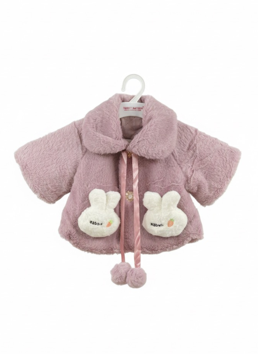 Rabbit Purple Fur Winter Jacket for Babies