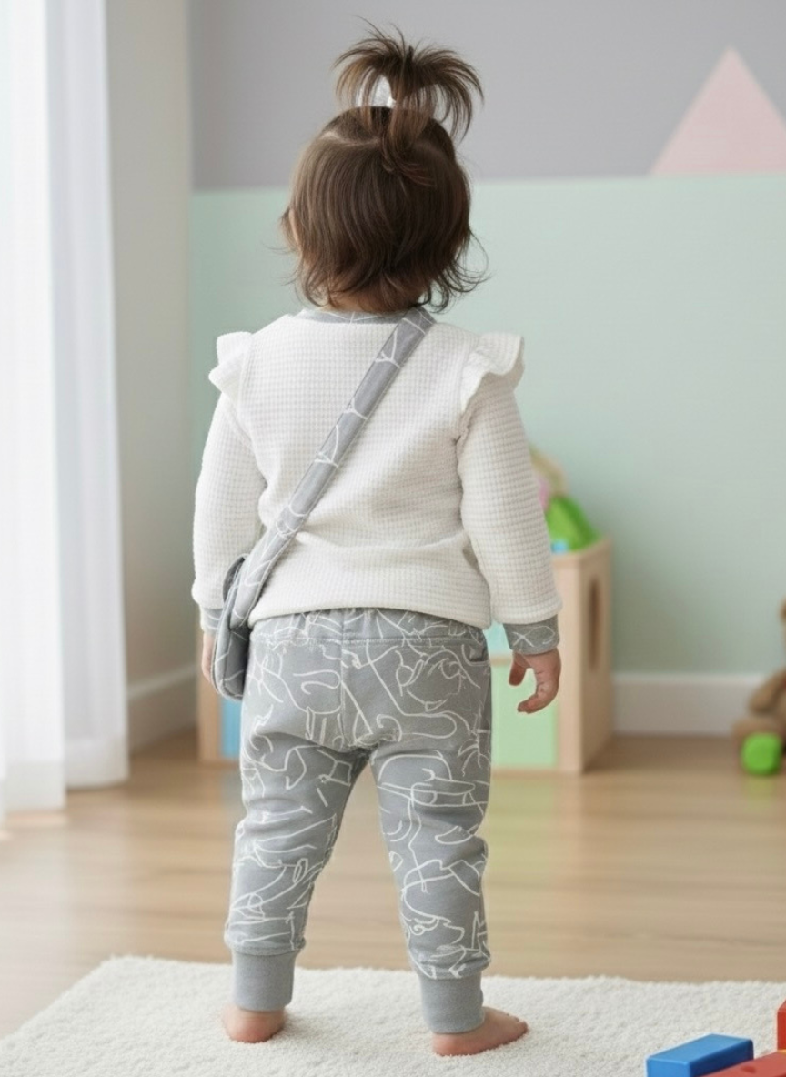 Kids Top & Trousers Fleece Set with Purse