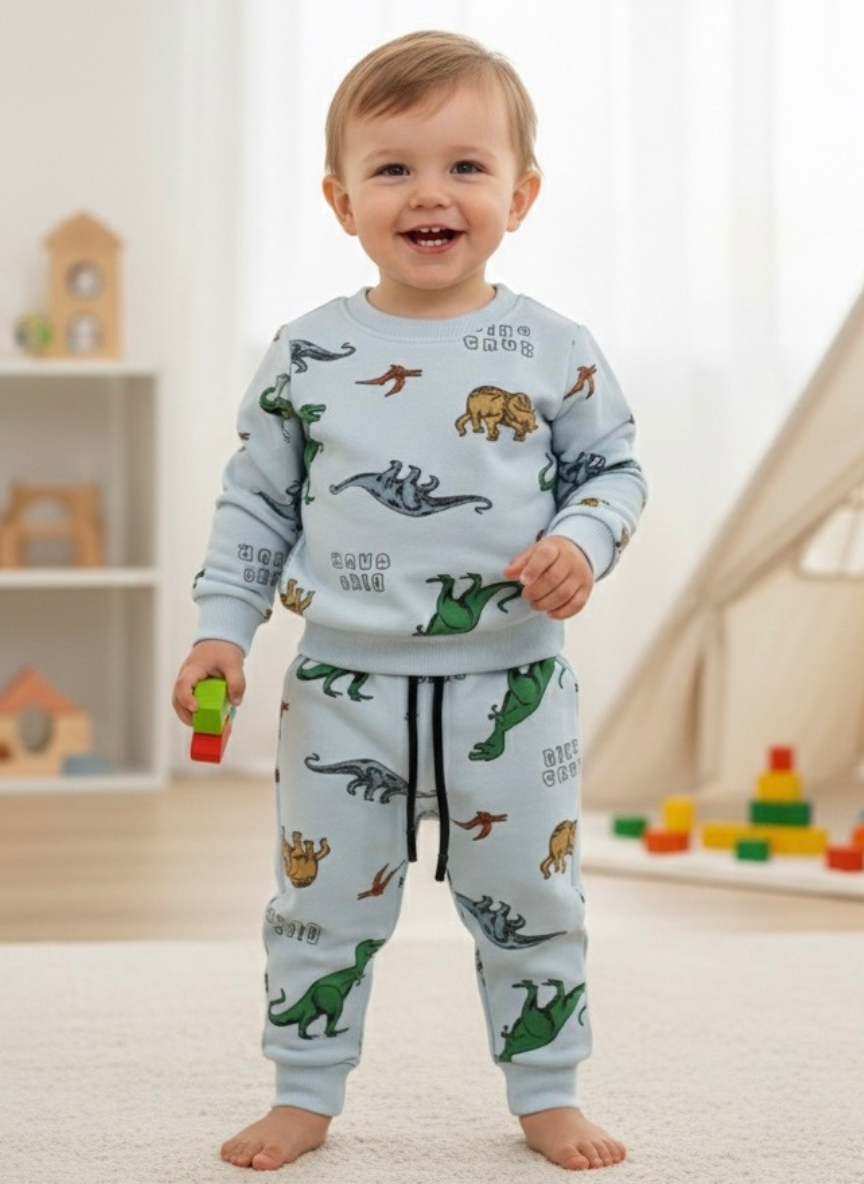 Boys Dinosaur Print Fleece Co-Ord Set