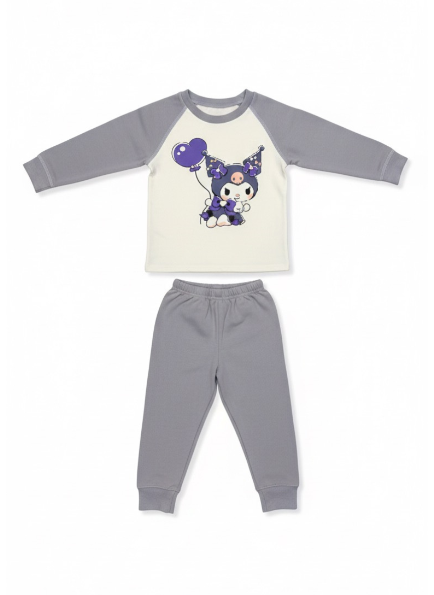 Labubu Grey Fleece Co-Ord Set for Kids