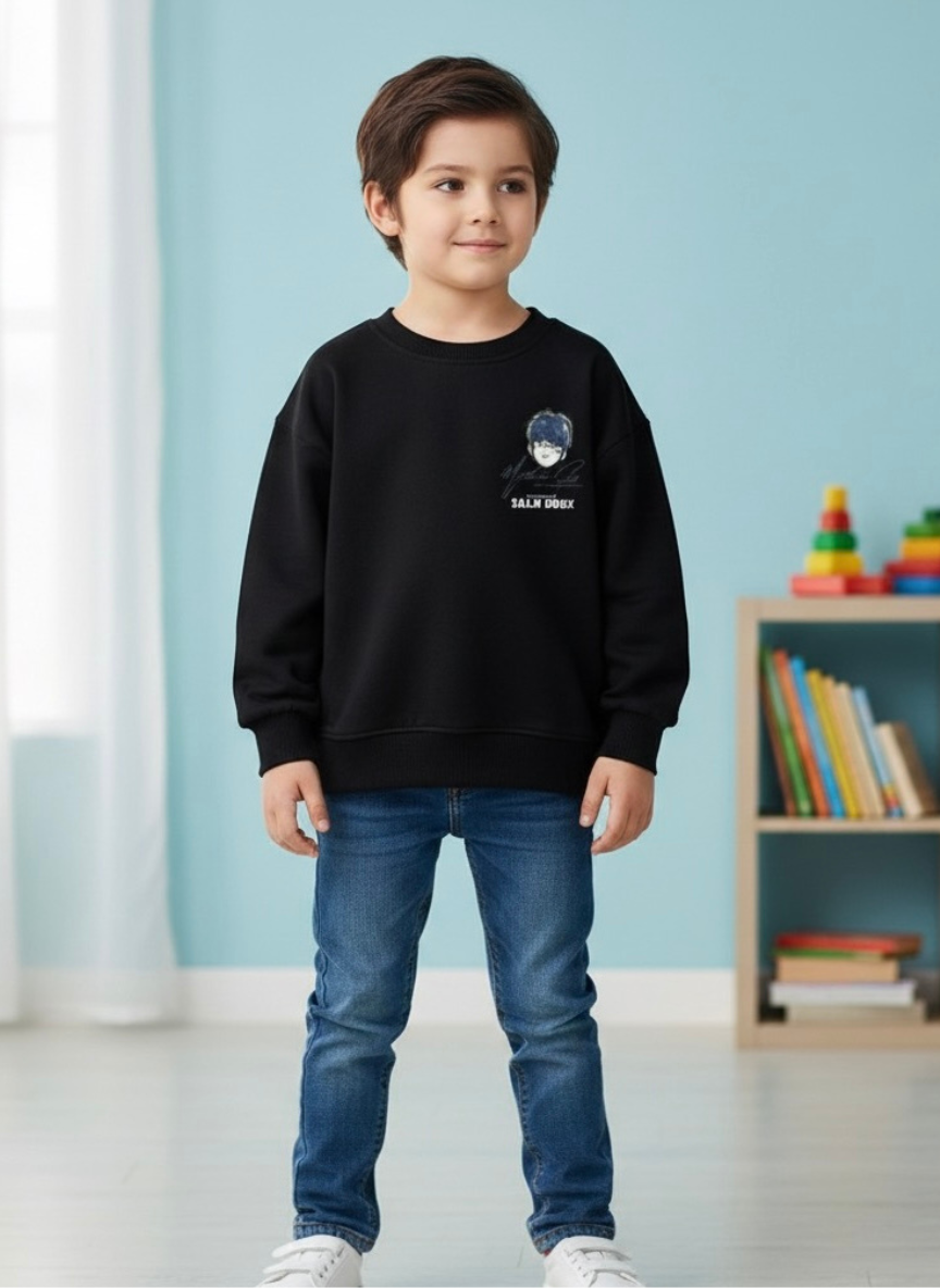 Boys Black Fleece Sweatshirt