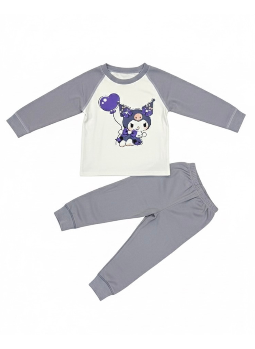 Labubu Grey Fleece Co-Ord Set for Kids