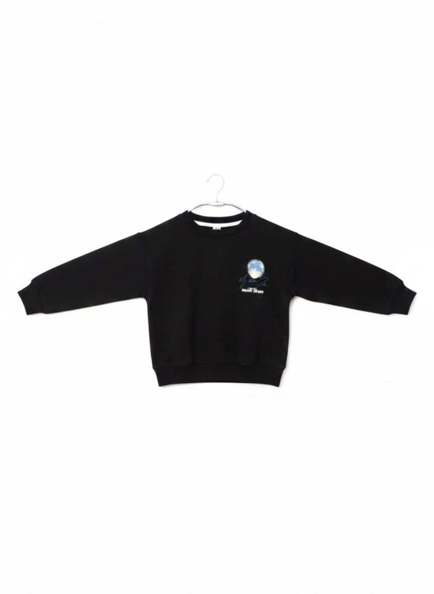 Boys Black Fleece Sweatshirt