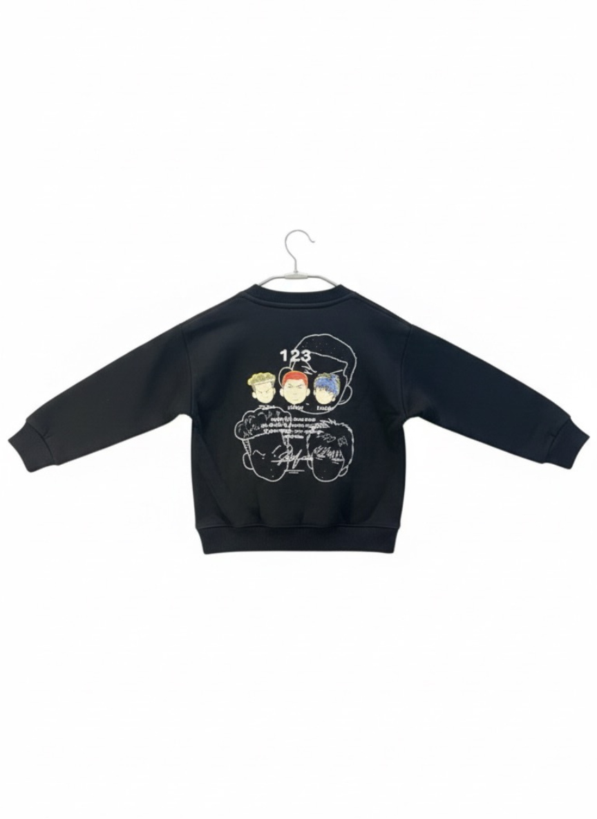 Boys Black Fleece Sweatshirt