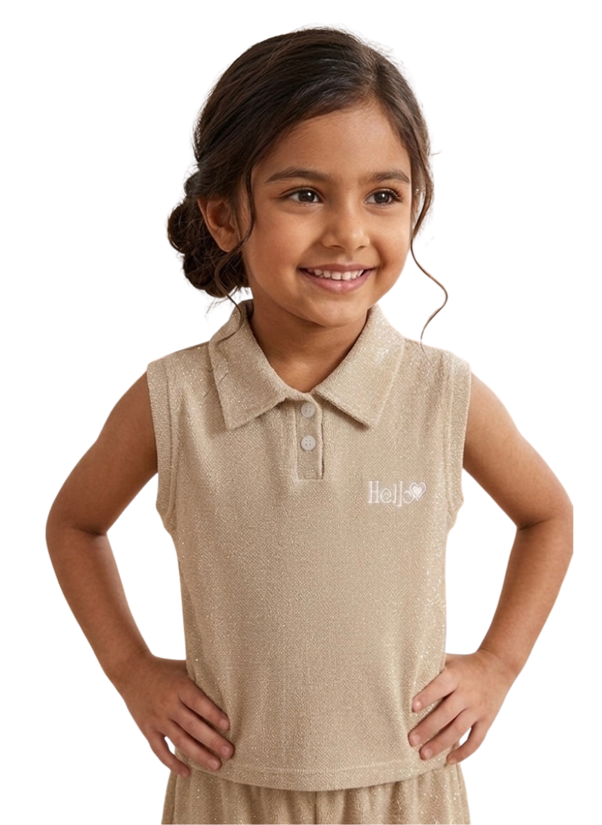 Girls Golden Polo T-Shirt (5–10 Years)