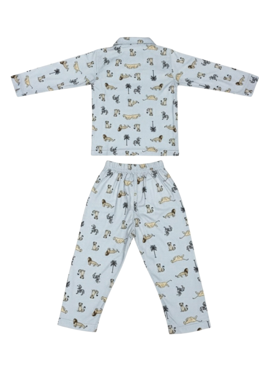 Boys Light Blue Cotton Night Suit