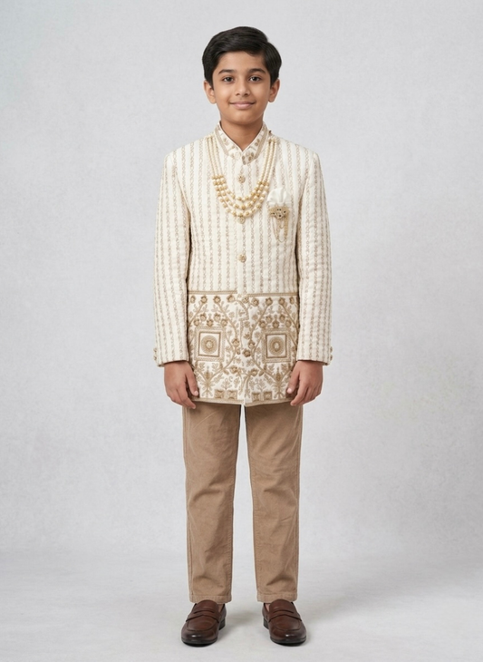 White Boys Sherwani Set