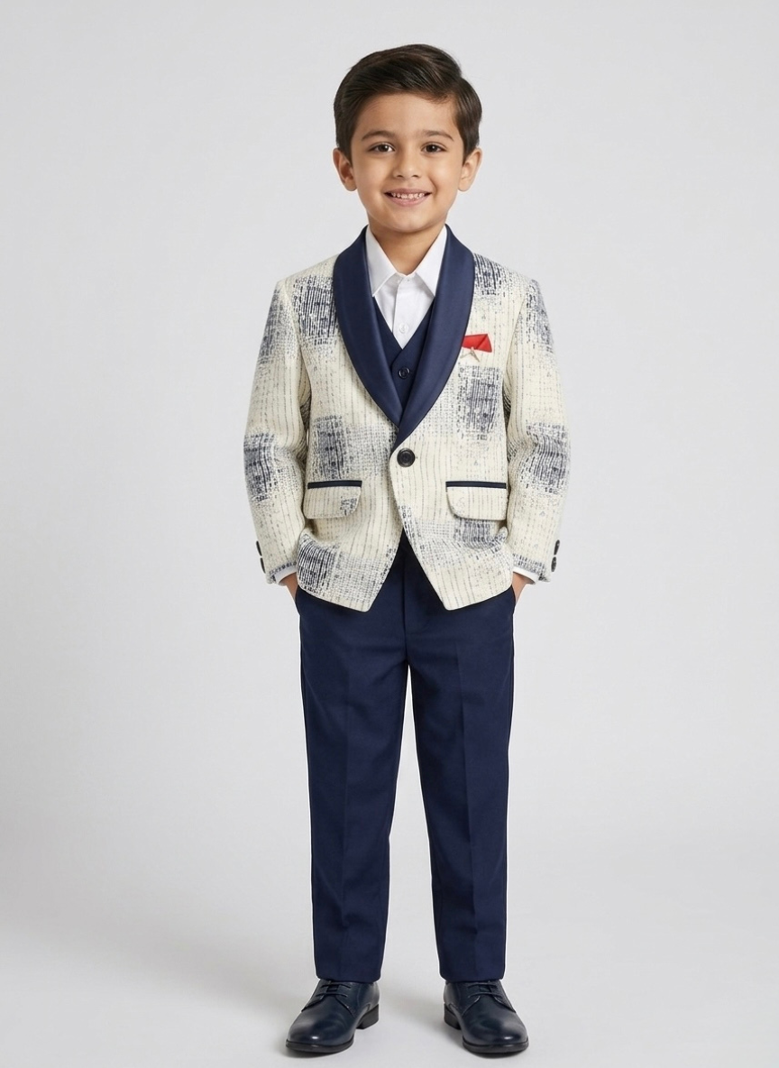 Blue 3-Piece Boys Tuxedo Set
