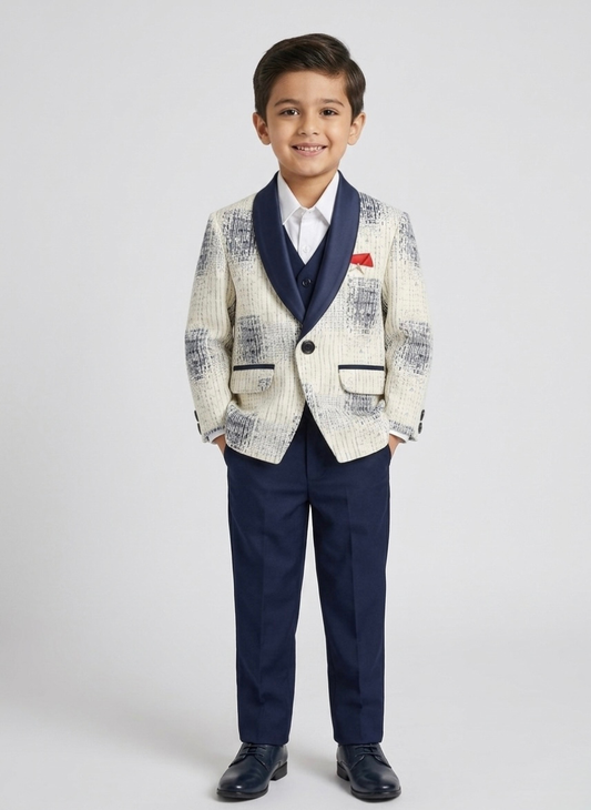 Blue 3-Piece Boys Tuxedo Set