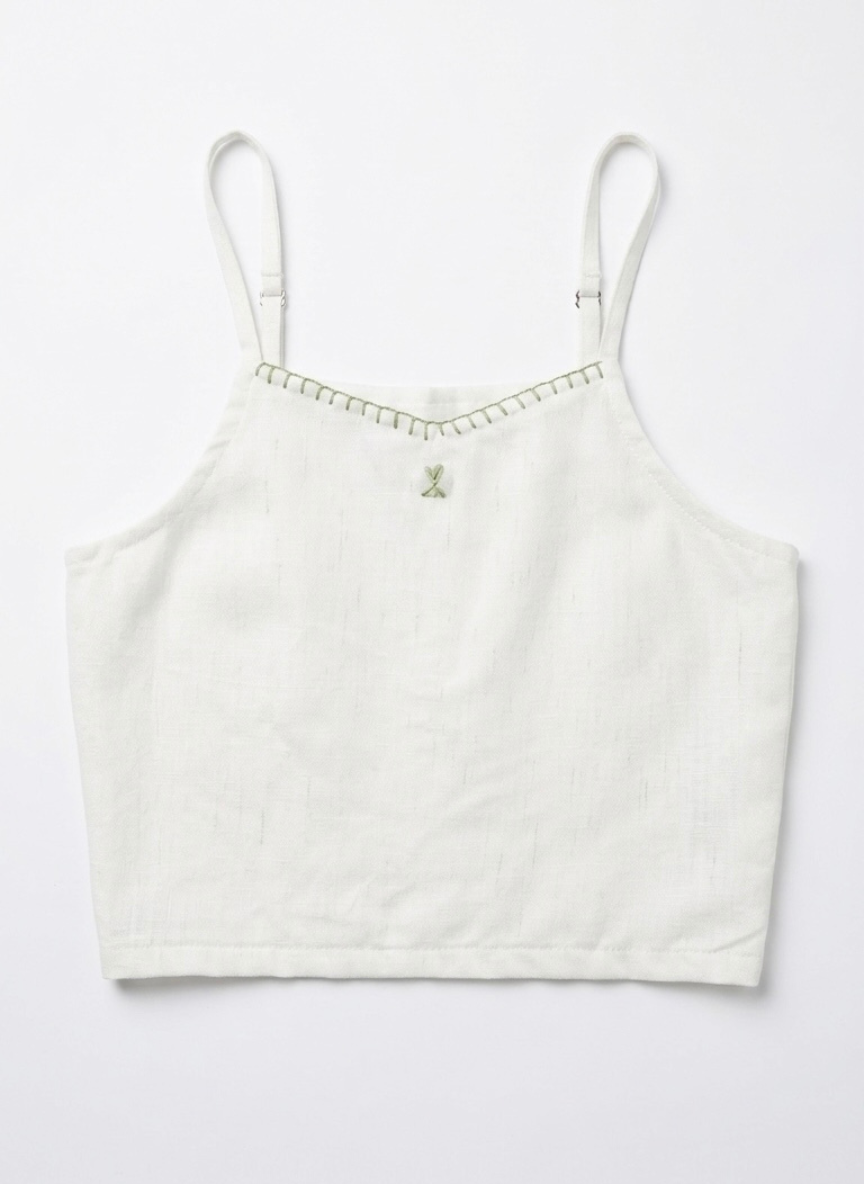 White Cotton Linen Co-ord Set