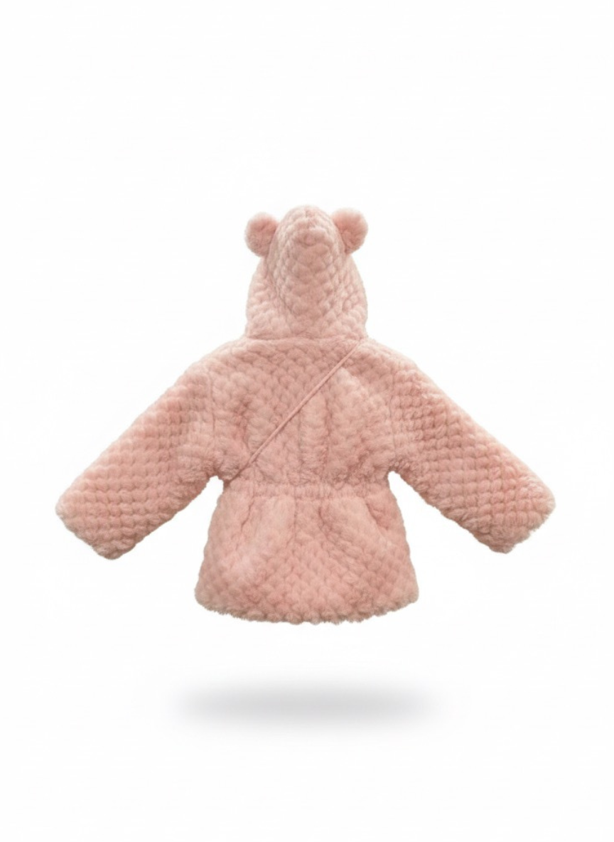 Girls Pink Pearl Fur Jacket