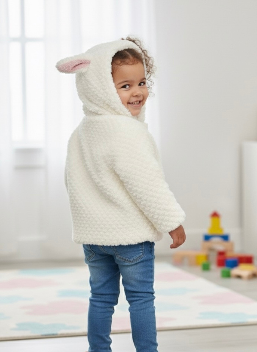 Girls  White Pearl Fur Jacket