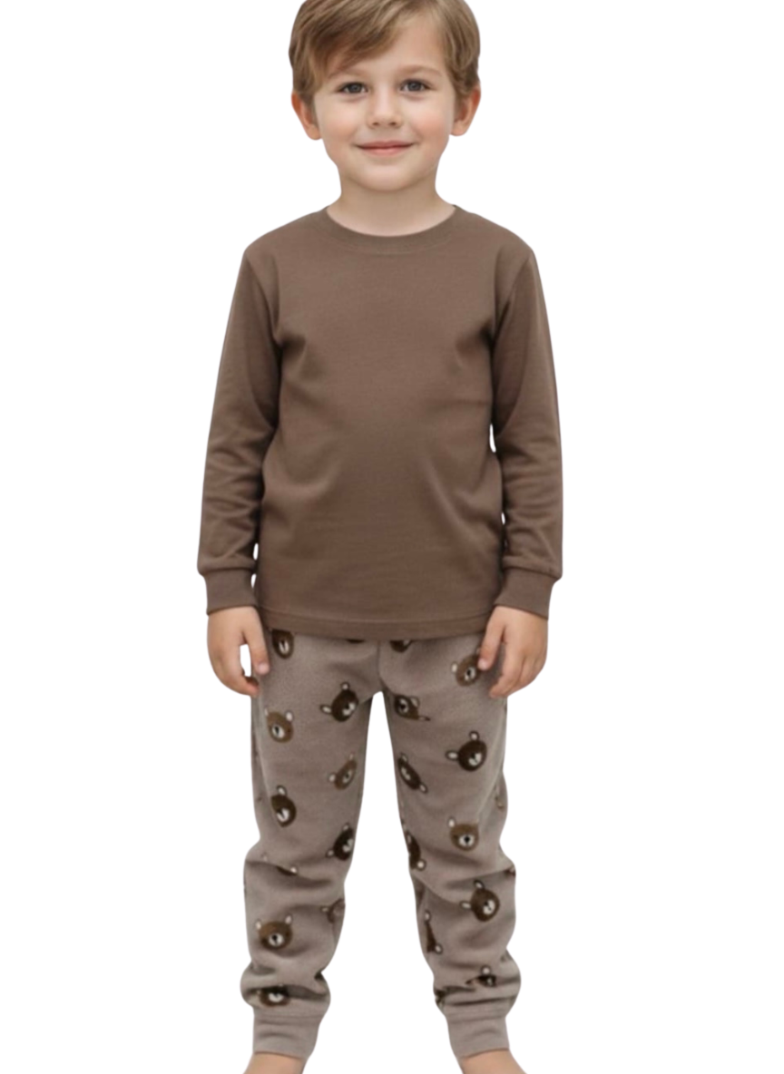 Brown Fur Winter Pajama for Kids