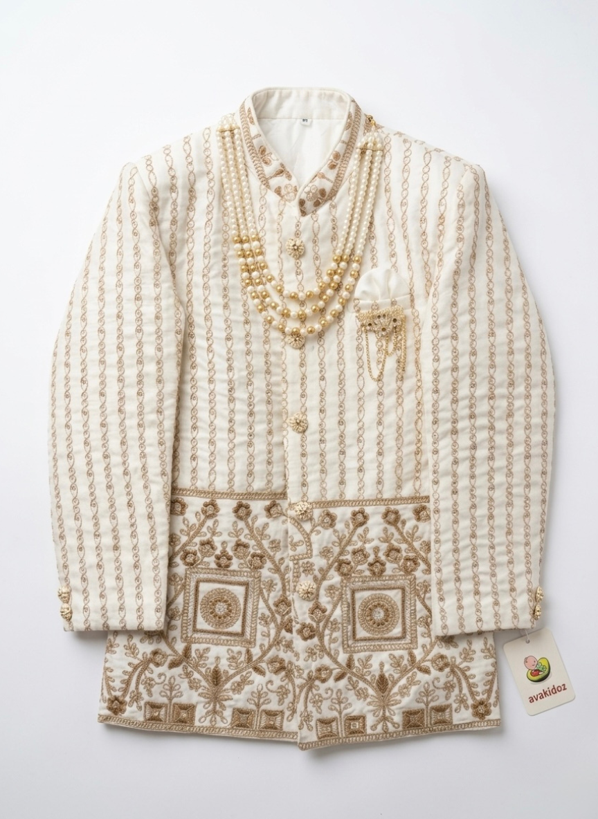 White Boys Sherwani Set
