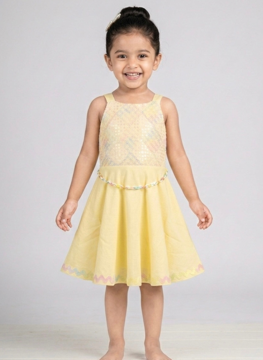 Yellow Belt Casual Dress
