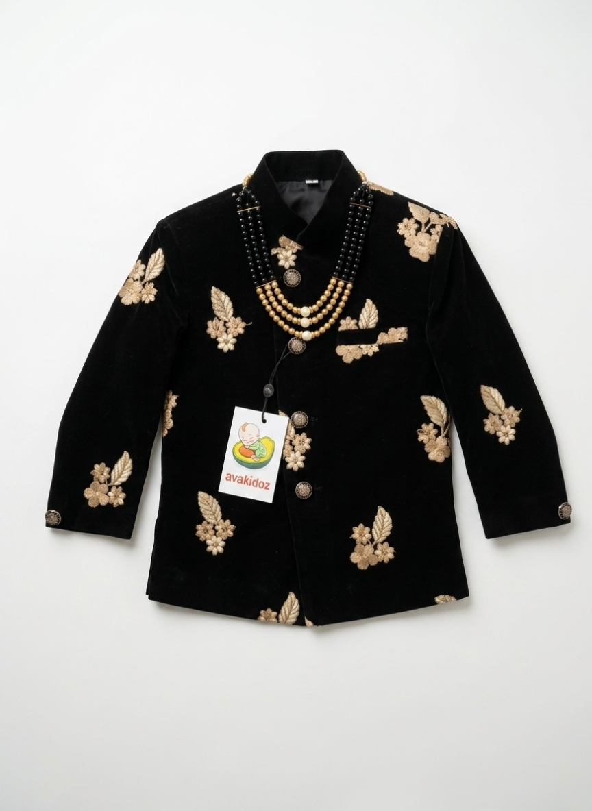 Boys Black Indo Western Set