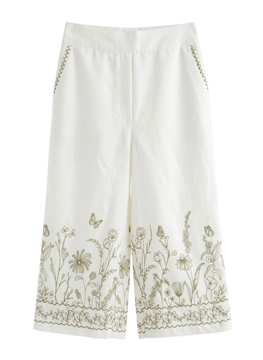 White Cotton Linen Co-ord Set
