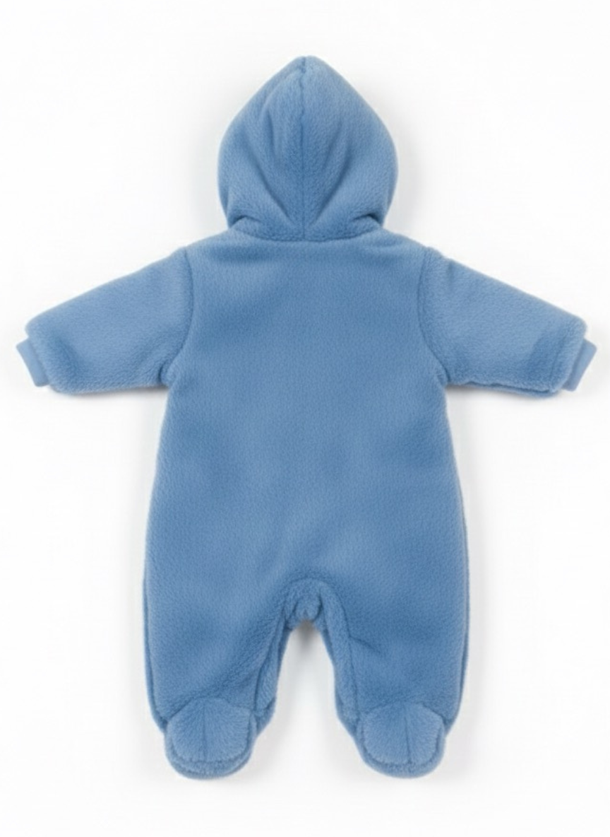 Teddy Blue Cotton Baby Romper