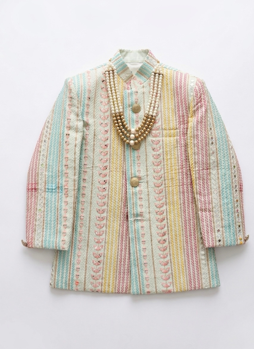 Green Boys Indo Western Set
