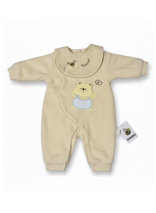 Yellow Teddy Cotton Baby Romper