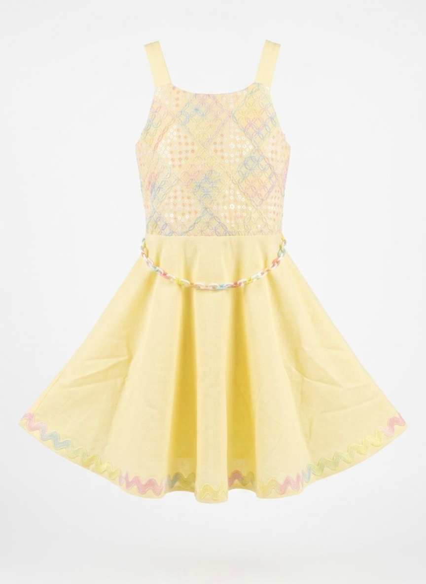 Yellow Belt Casual Dress