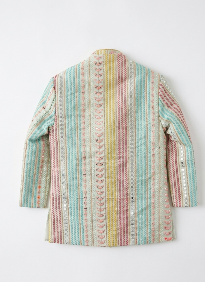 Green Boys Indo Western Set