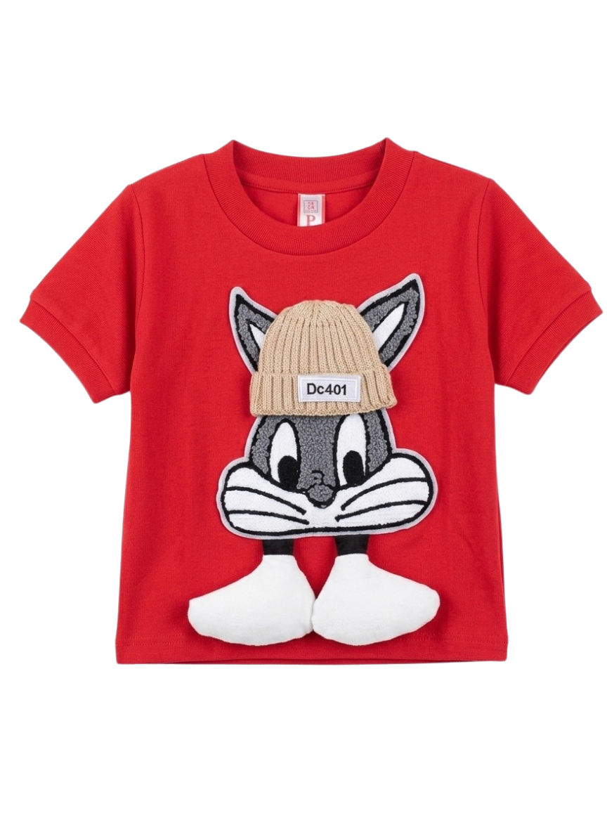 Red Bunny Printed T-Shirt (5–9 Years)