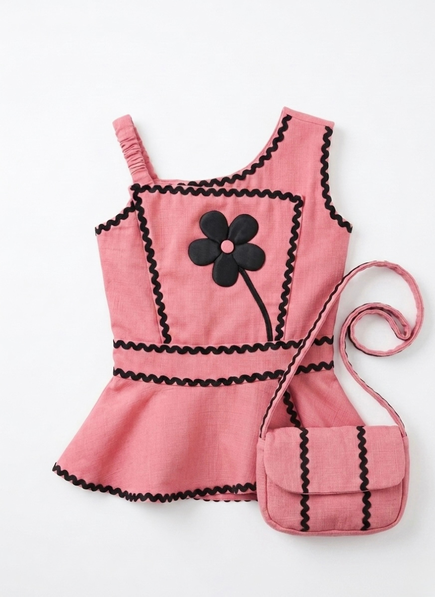 Pink Cotton Co-Ord Set for Girls