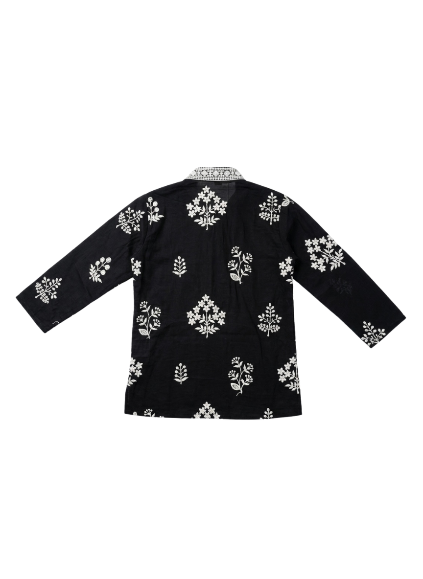 Black Cotton Kurta Set (1–10 Years)