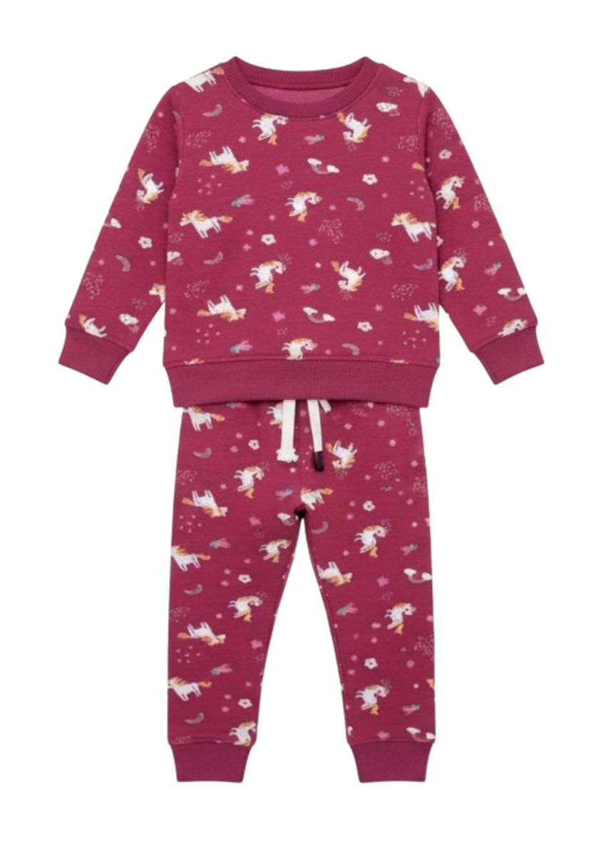 Girls Pink Unicorn Printed Co-Ord Set