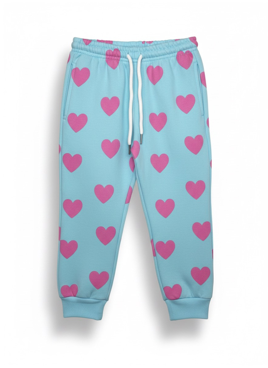 Blue Heart Fleece Co-Ord Set for Girls