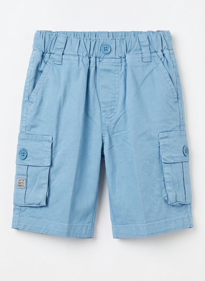 Blue Palm Print Shirt & Shorts Set