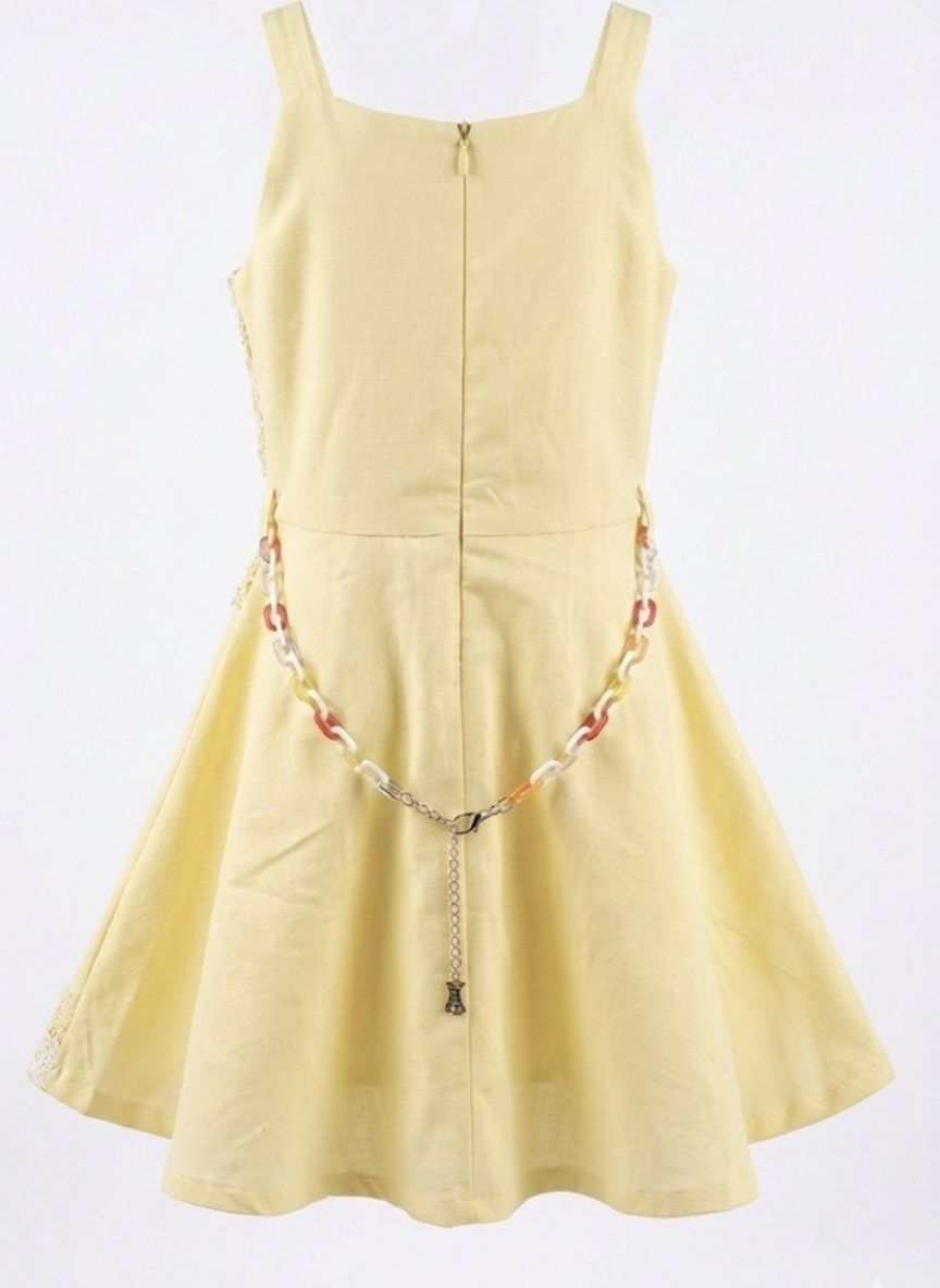 Yellow Belt Casual Dress