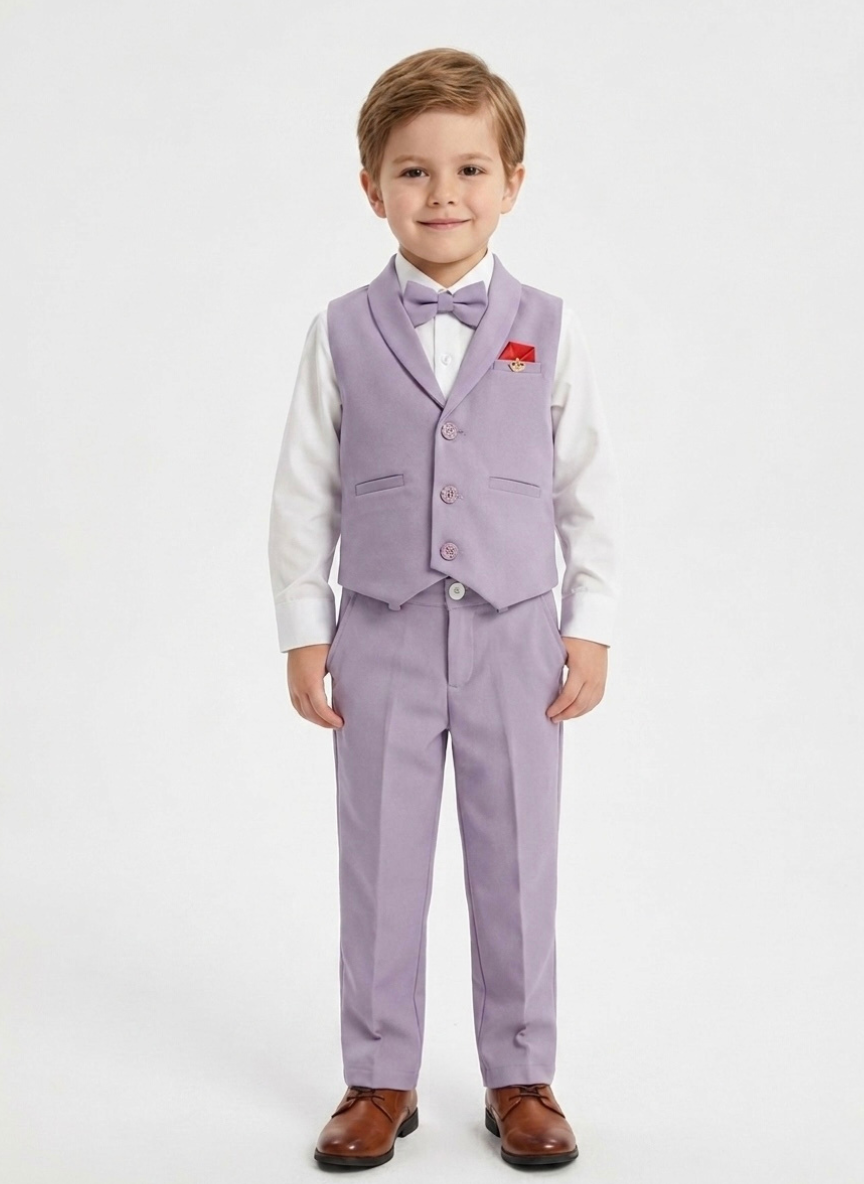 Lavender Boys Waistcoat Set